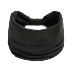 Stretchy Wide Yoga Headband Brown Gray Non Slip Spandex Polyester Blend