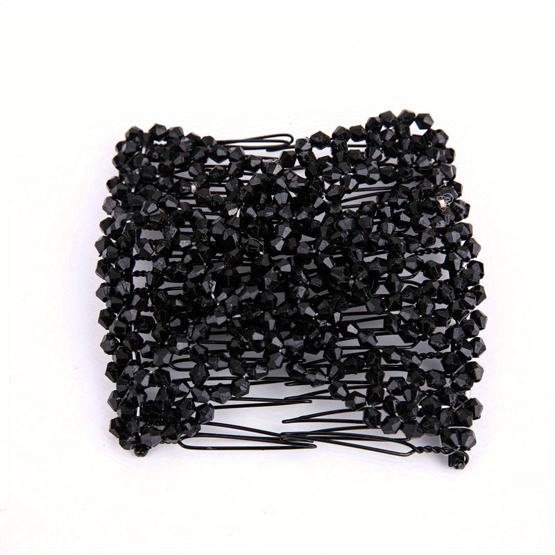 Crystal Beaded Hair Comb For Side Hair Rose Hair Pin Women Hair Comb Pin