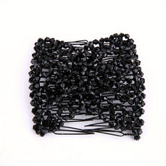 Crystal Beaded Hair Comb For Side Hair Rose Hair Pin Women Hair Comb Pin