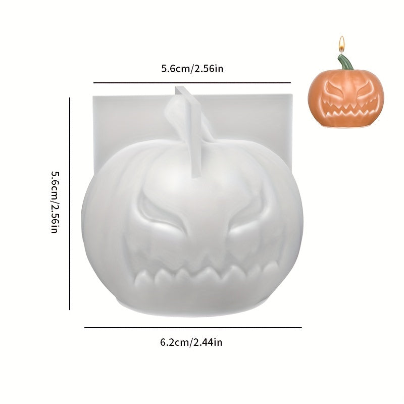 Halloween DIY Candle Silicone Mold 3D Angry Pumpkin Aromatherapy Candle