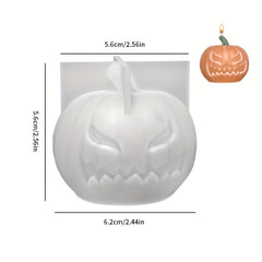 Halloween DIY Candle Silicone Mold 3D Angry Pumpkin Aromatherapy Candle