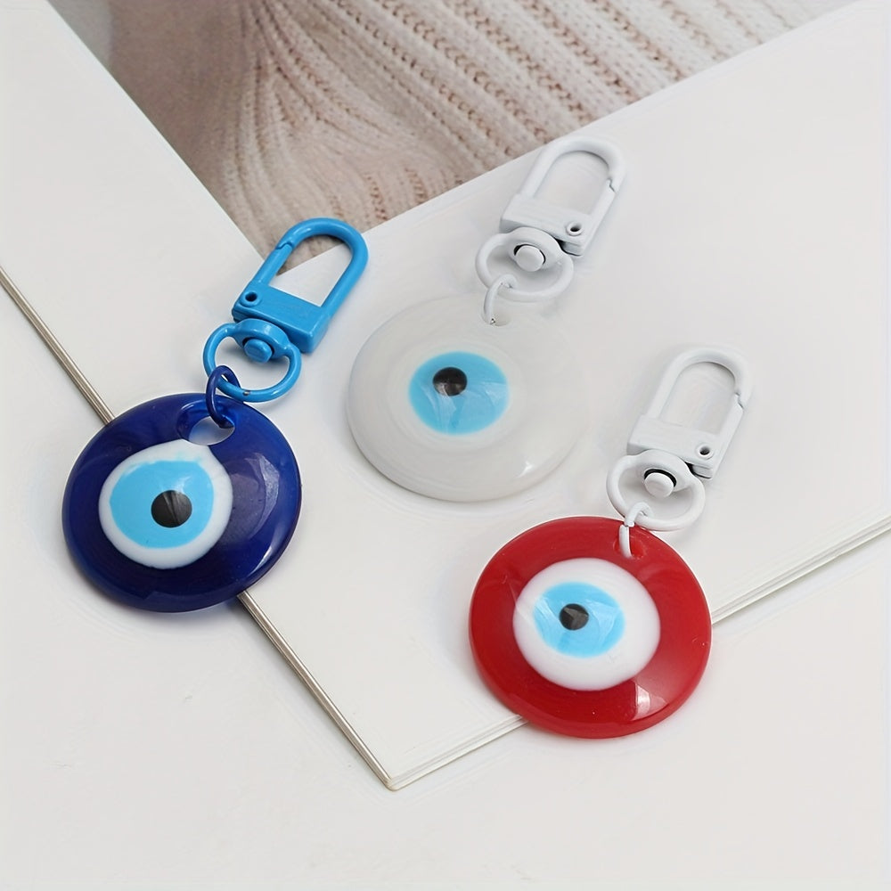 Plastic Devil's Eye Alloy Keychain Macaroon Keychain For Bag Jewelry