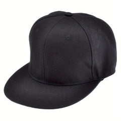 Solid Flat Brim Baseball Cap Hip Hop Peaked Cap