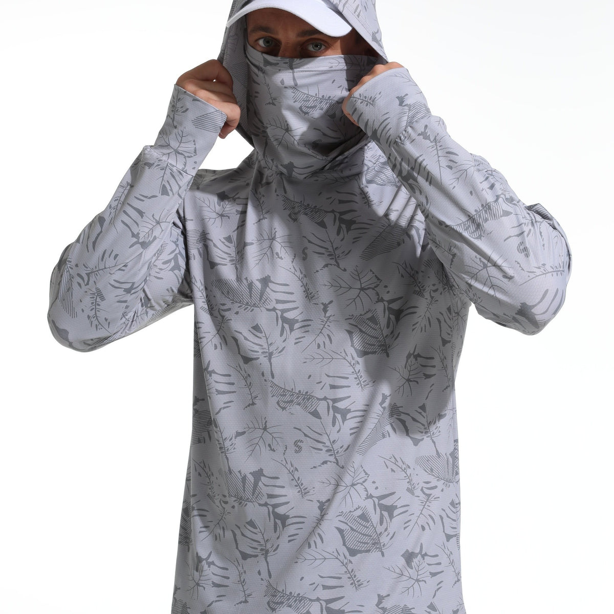 Men's UPF 50 Sun Protection Hooded Jacket Quick Dry Long Sleeve