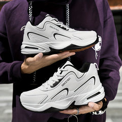 Men's Block Letter Print Chunky Sneakers