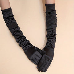 Satin Long Gloves Solid Dress Prom Wedding Bridal Accessories