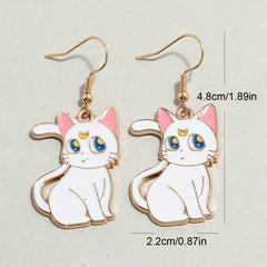 Cartoon Cat Dangle Earrings Animal Metal Drop Earring Lovely Jewelry