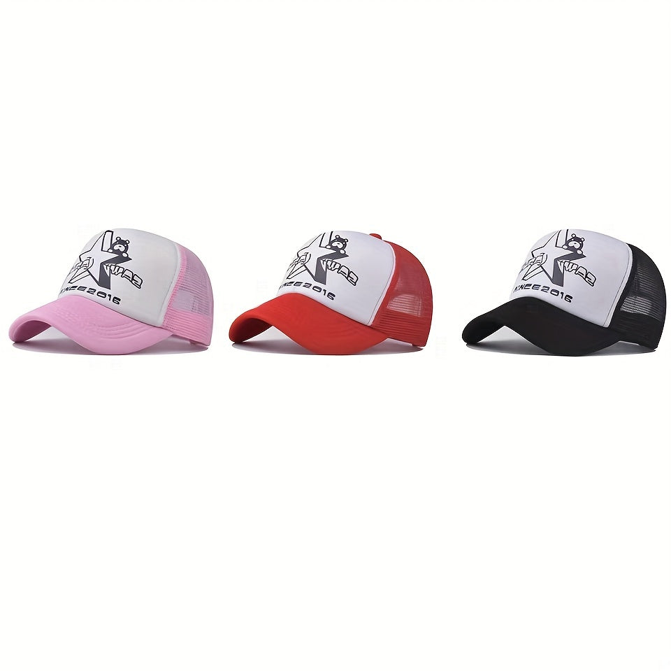 Star & Bear Graphic Mesh Baseball Cap
