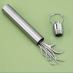 304 Stainless Steel Toothpick Set Portable Storage Oral Tooth Cleaning Tool