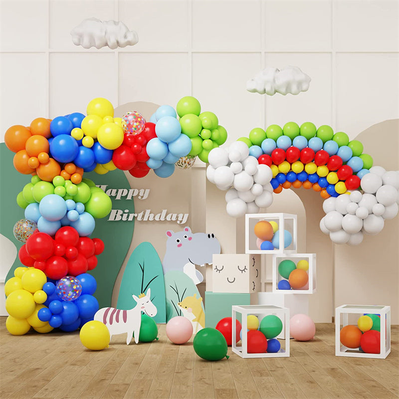 Colorful Rainbow Balloon Garland Arch Set - 129pcs