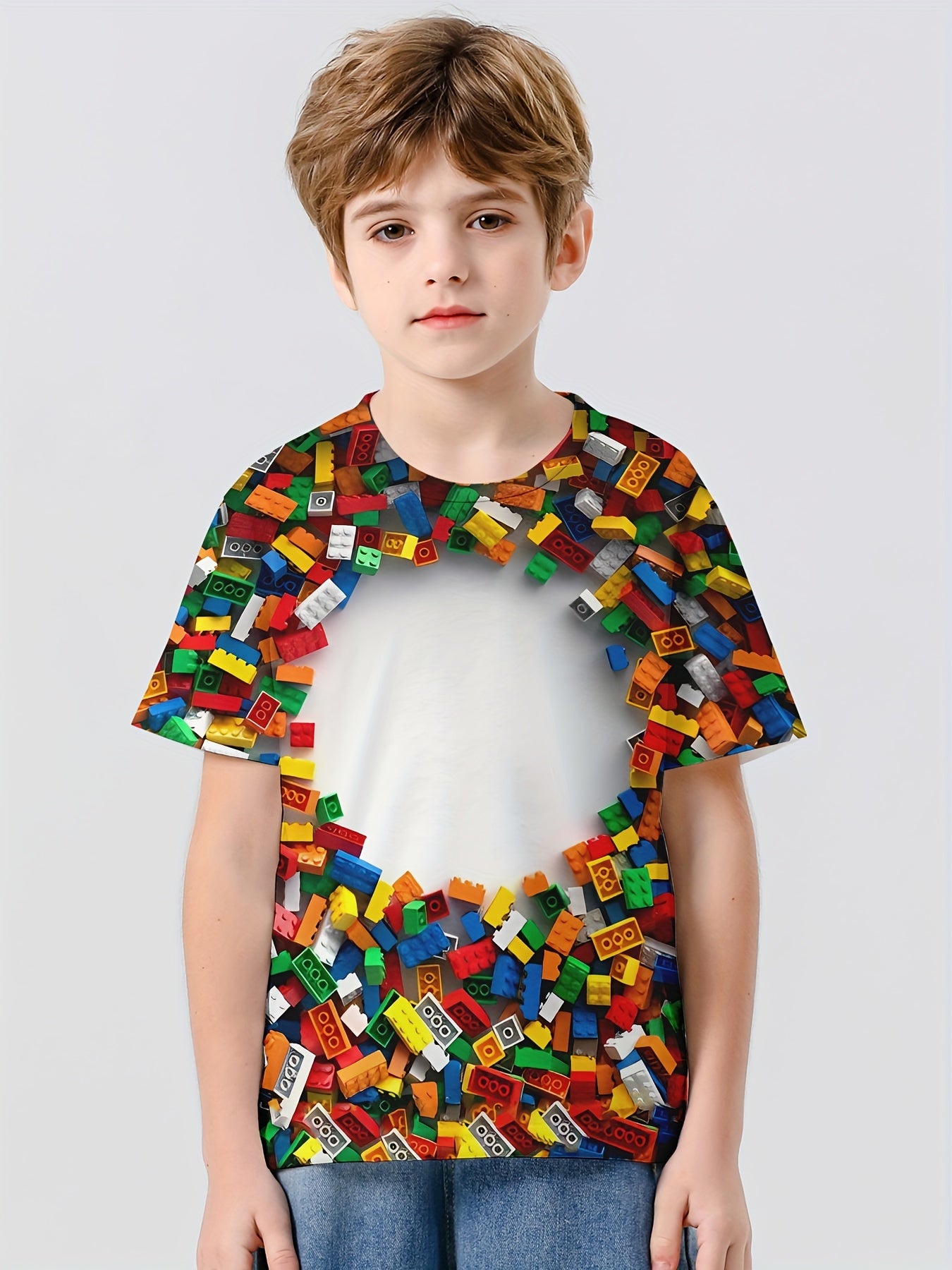 Kids 3D Print Summer T Shirt - Outdoor Fun