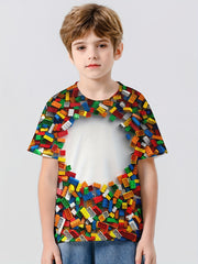 Kids 3D Print Summer T Shirt - Outdoor Fun