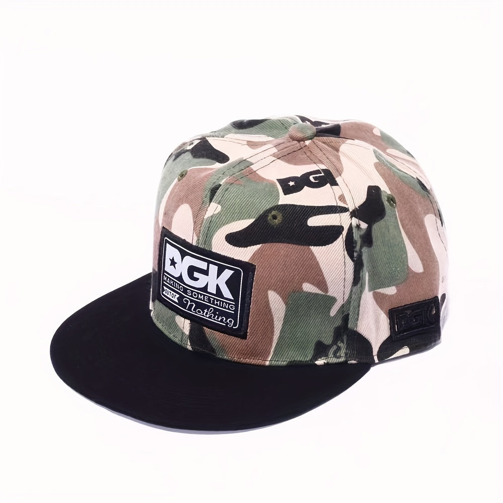 Men's Camo Flat Brim Hat Baseball Cap Sun Hat