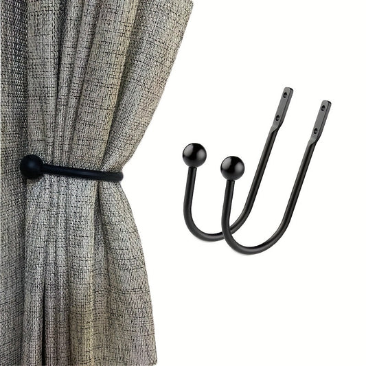 2pcs Metal Curtain Hooks for Easy Hanging & Decorating in Living Room