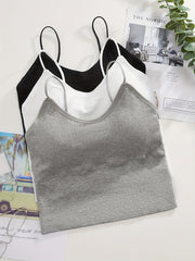 Solid Ribbed Wireless Bras Comfy & Breathable Intimates Bra