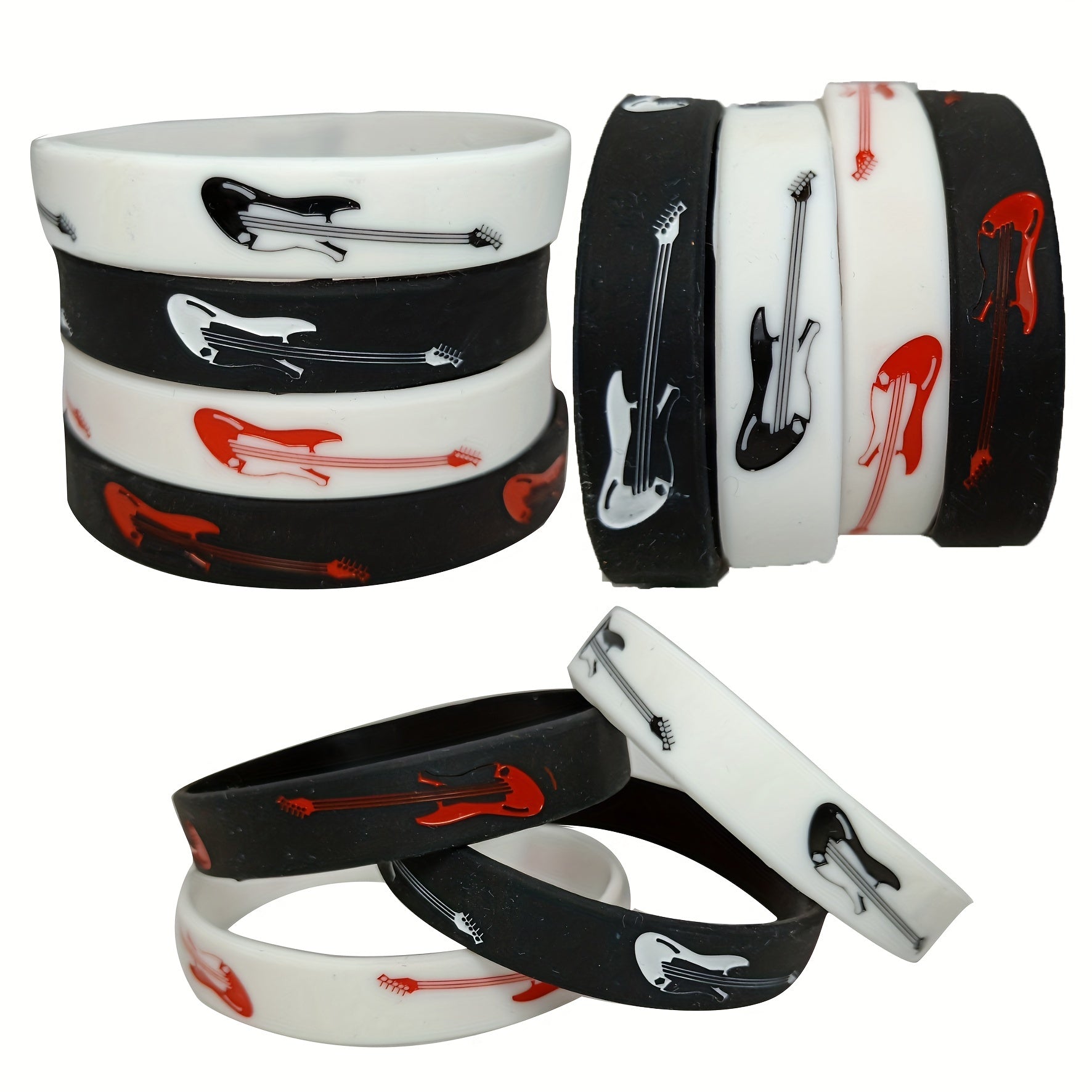 Music Silicone Bracelet Guitar Pattern Unisex Bangle Concert Souvenirs