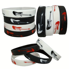 Music Silicone Bracelet Guitar Pattern Unisex Bangle Concert Souvenirs