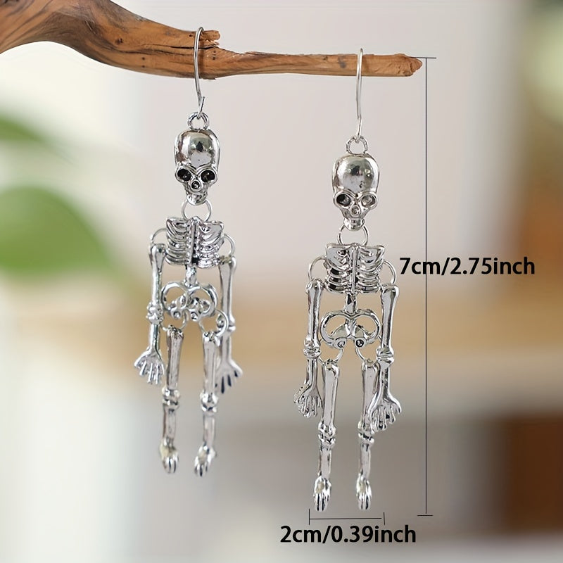 Retro Skeleton Drop Earrings Halloween Skull Body Earrings Gift
