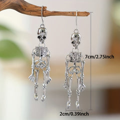 Retro Skeleton Drop Earrings Halloween Skull Body Earrings Gift