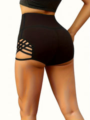 Women's Side Cut Out High Stretch Running Shorts
