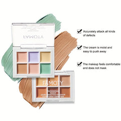 6-Color Concealer Palette Moisturizing Bronzer Cream Contouring