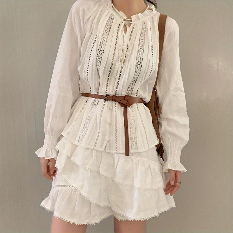 Round Buckle Knotted Thin PU Belt for Women