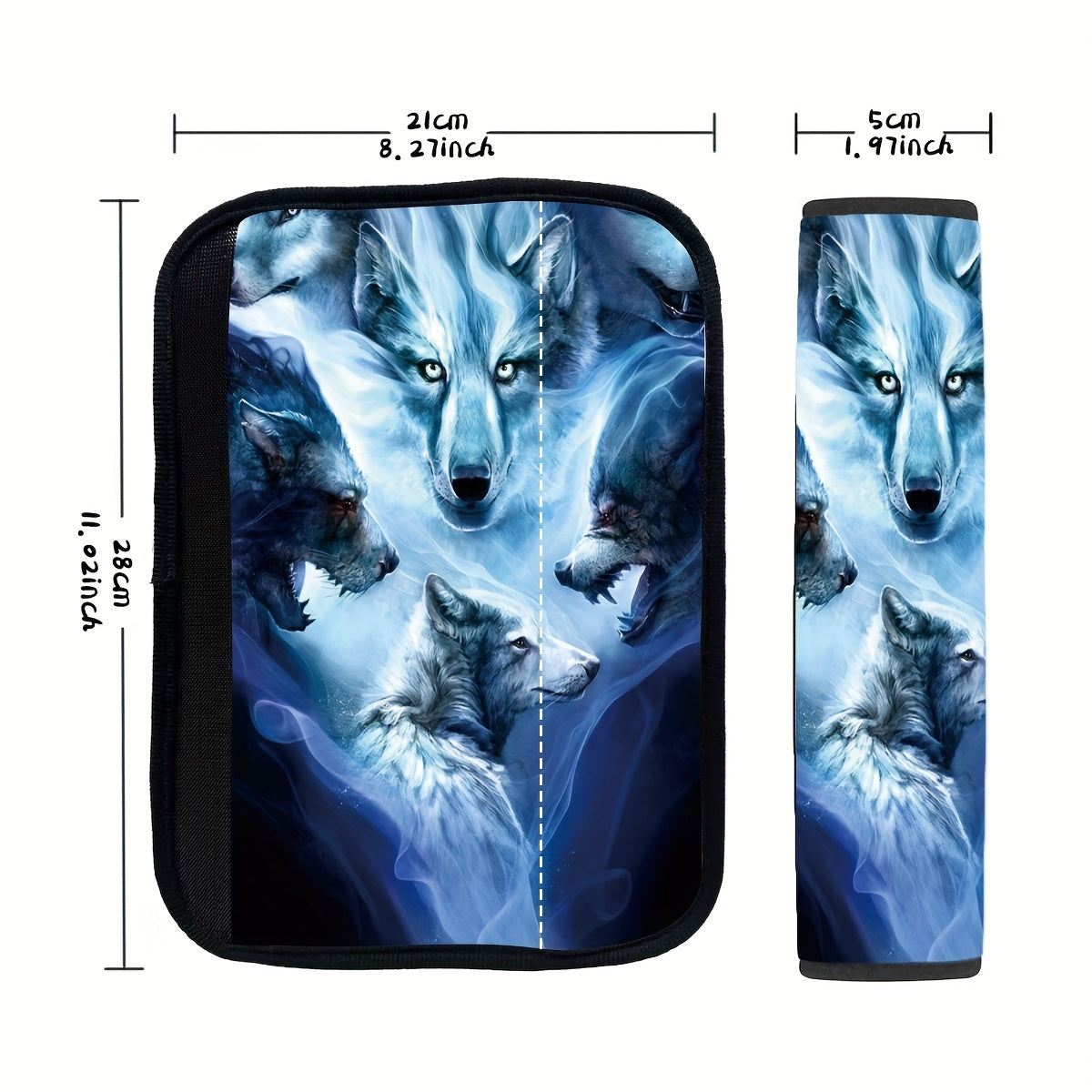 1pc Wolf Print Car Shoulder Protector