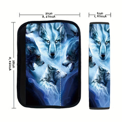 1pc Wolf Print Car Shoulder Protector