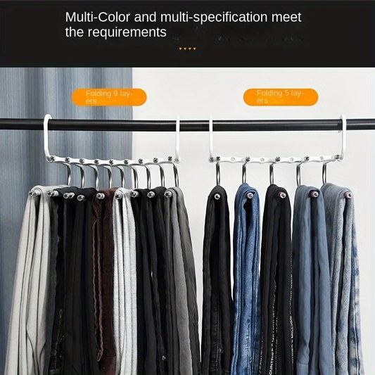 9-Layer Hanger Organizer Non-Slip Styling Trouser Coat Folding Storage