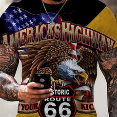 Men's American Flag Print Short Sleeve Tee