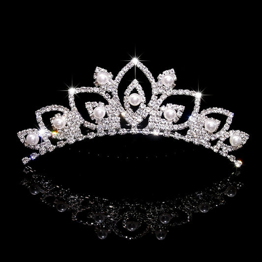 Crystal Faux Pearl Headband Tiara Hair Accessories
