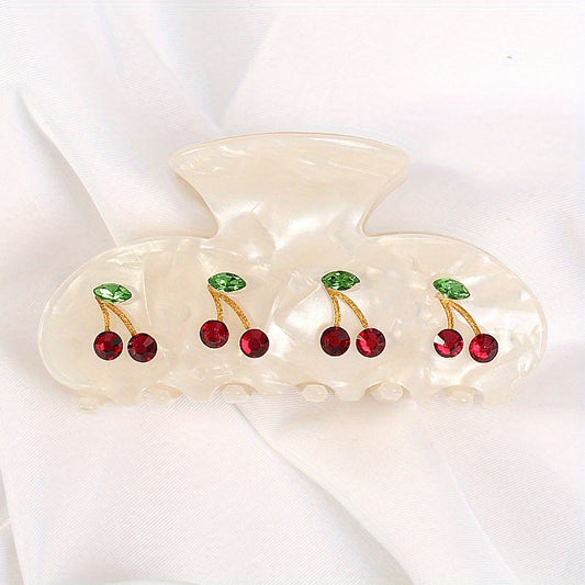 Sparkly Cherry Hair Claw Clip for Women Girls