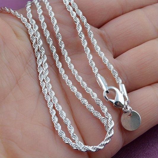 Silver Twist Rope Chain Necklace Women's DIY Necklace