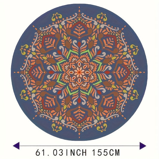1pc Round Non Slip Yoga Exercise Mat For Pilates