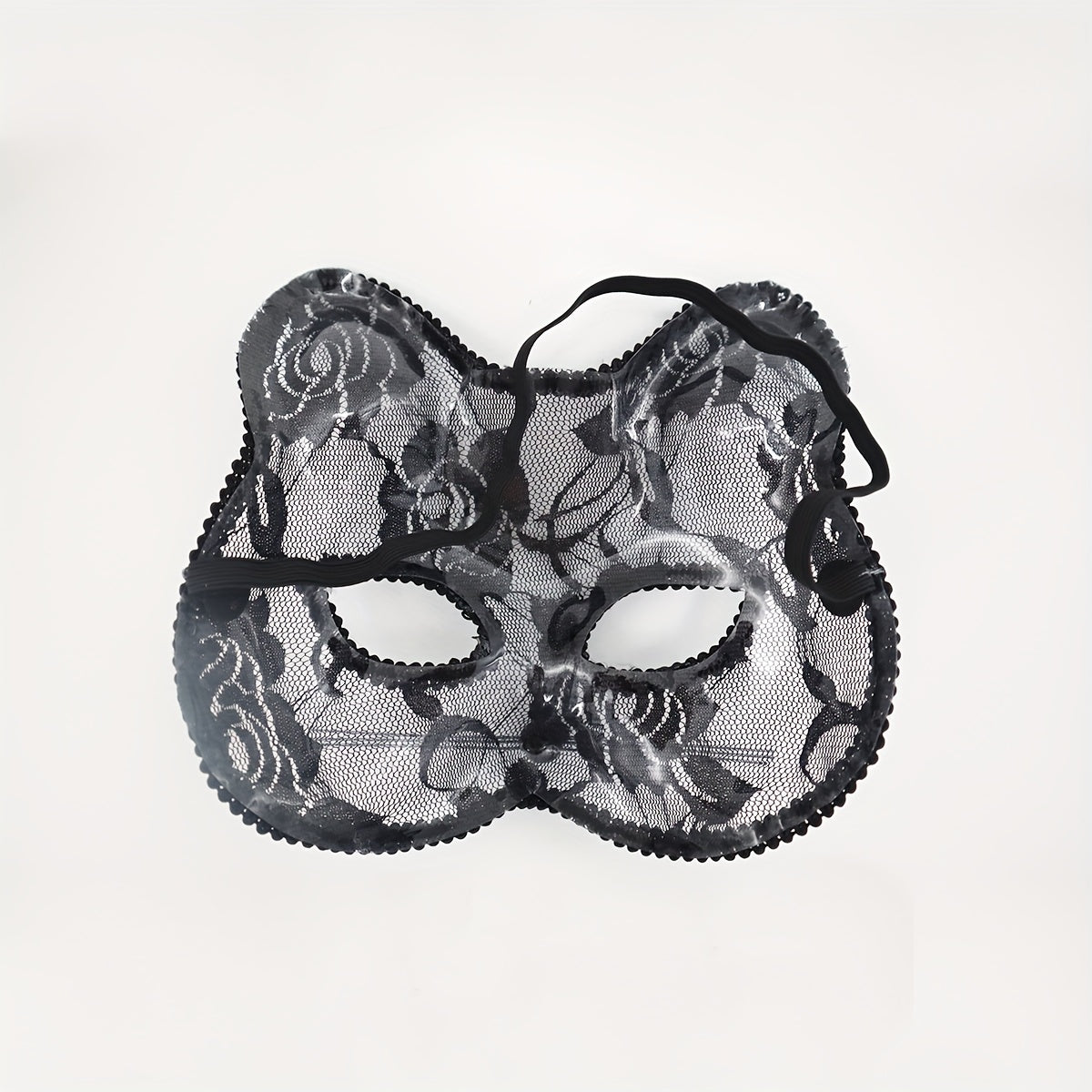 Cat Mask with Lace Border for Halloween, Christmas, Thanksgiving