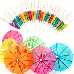 50 Coconut Tree Umbrella Picks for Pool Party Decorations and Summer Supplies