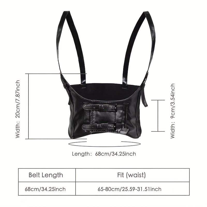 Y2K PU Leather Harness Belt Punk Waist Belt Corset for Women