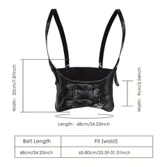Y2K PU Leather Harness Belt Punk Waist Belt Corset for Women