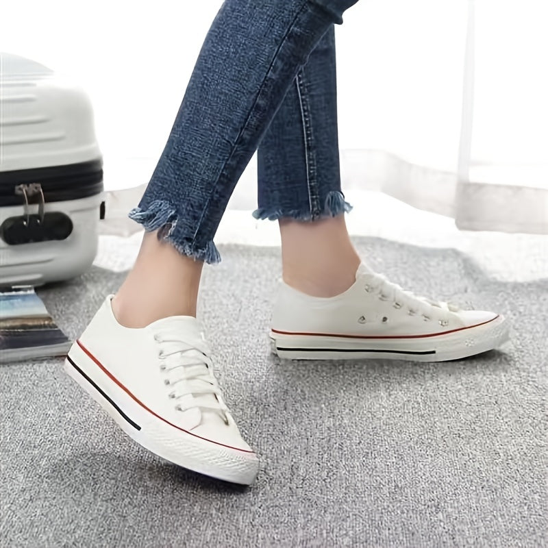 Women's Lace Up Skate Shoes Canvas Low Top Sneakers