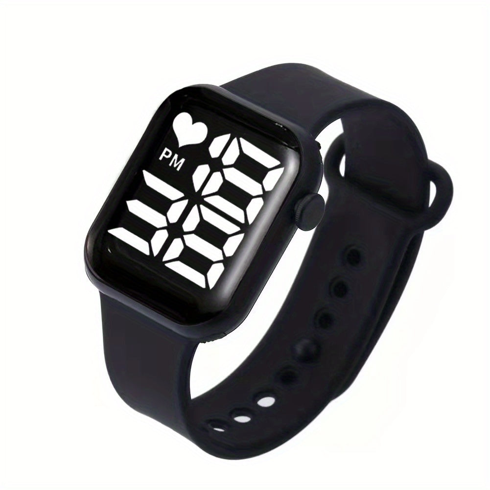 Kids Glow Square Electronic Watch with Silicone Strap
