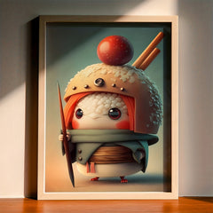 Adorable Cartoon Sushi Soldier Wall Sticker Waterproof