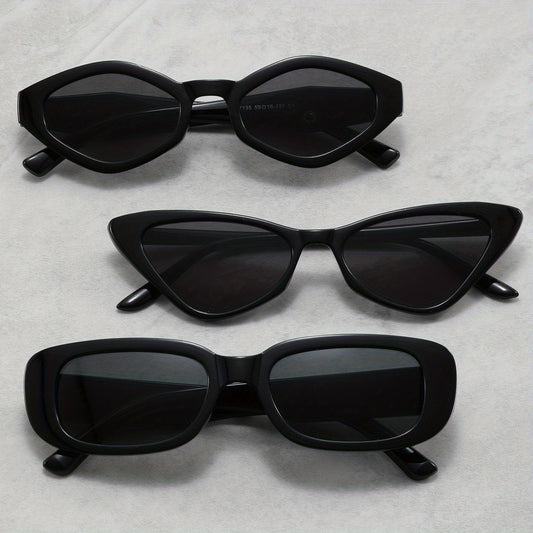 3pairs Cat Eye Personalized Sunglasses Geometric Lens Eyewear