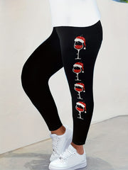  Christmas Casual Leggings Women's Plus Graphic Print