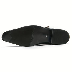 Women's Buckle Strap Oxfords Square Toe Low Top Shoes