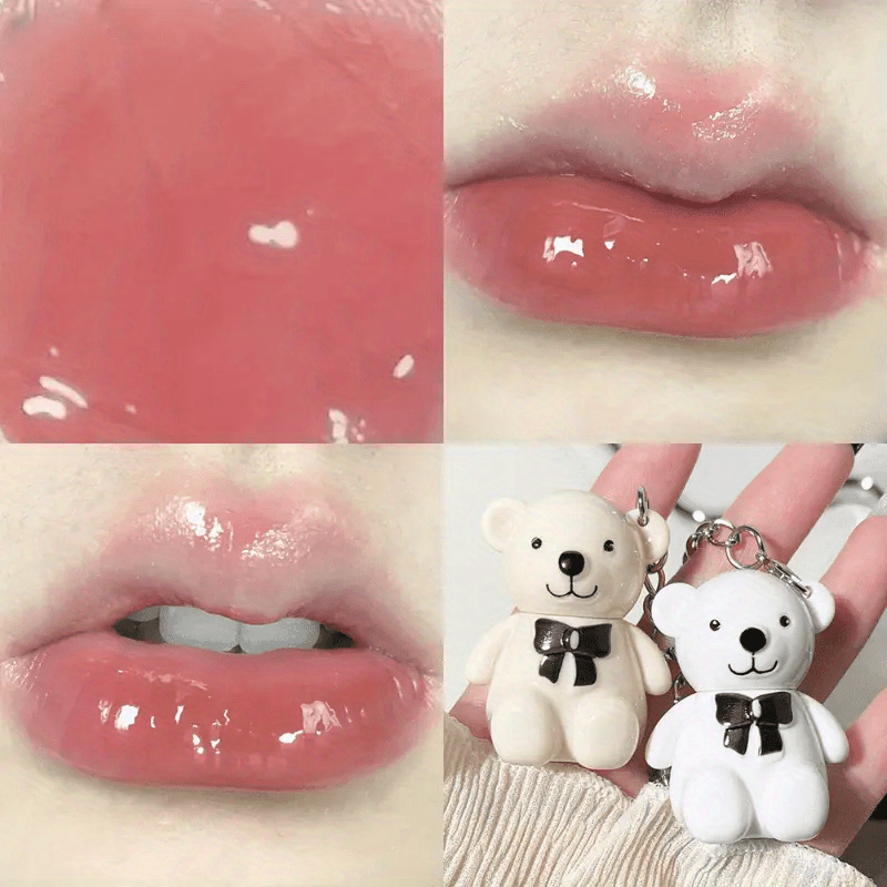 Mini Bear Keychain Lip Glaze Matte Lipstick