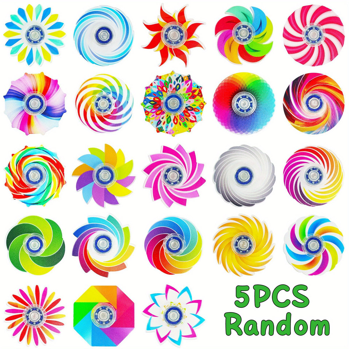 5pcs Mini Colorful Fidget Spinner Toys for Kids Ages 6