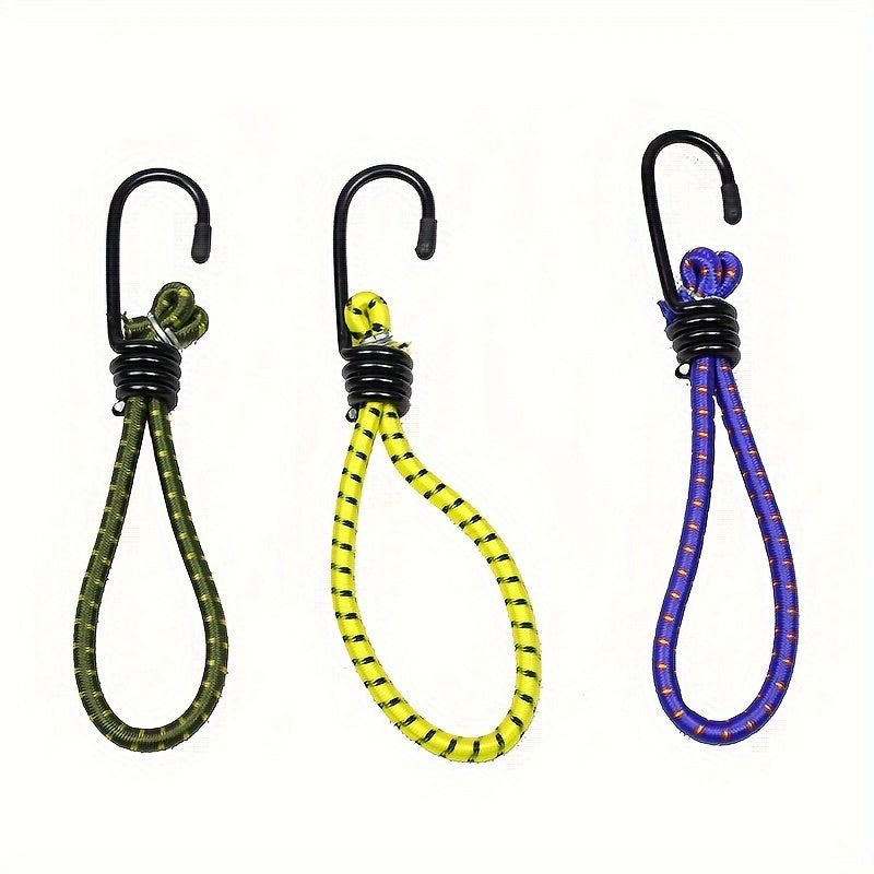 1pc Outdoor Camping Tent Elastic Rope With Hook Fixed Rope Hook Random