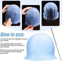 Silicone Hair Coloring Cap Reusable Highlighting Hat