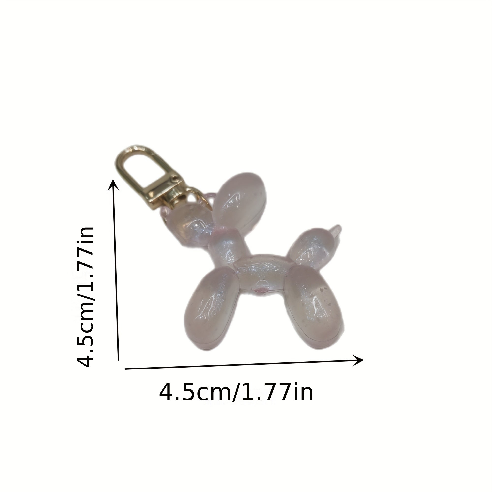 Luminous Balloon Dog Keychain Animal Key Ring Purse Bag Backpack Charm