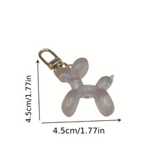 Luminous Balloon Dog Keychain Animal Key Ring Purse Bag Backpack Charm